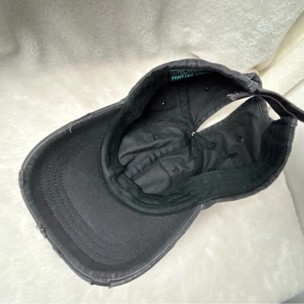 Kbethos Black Distressed Style‎ Ponytail Ball Cap Sporty Travel - Picture 9 of 13